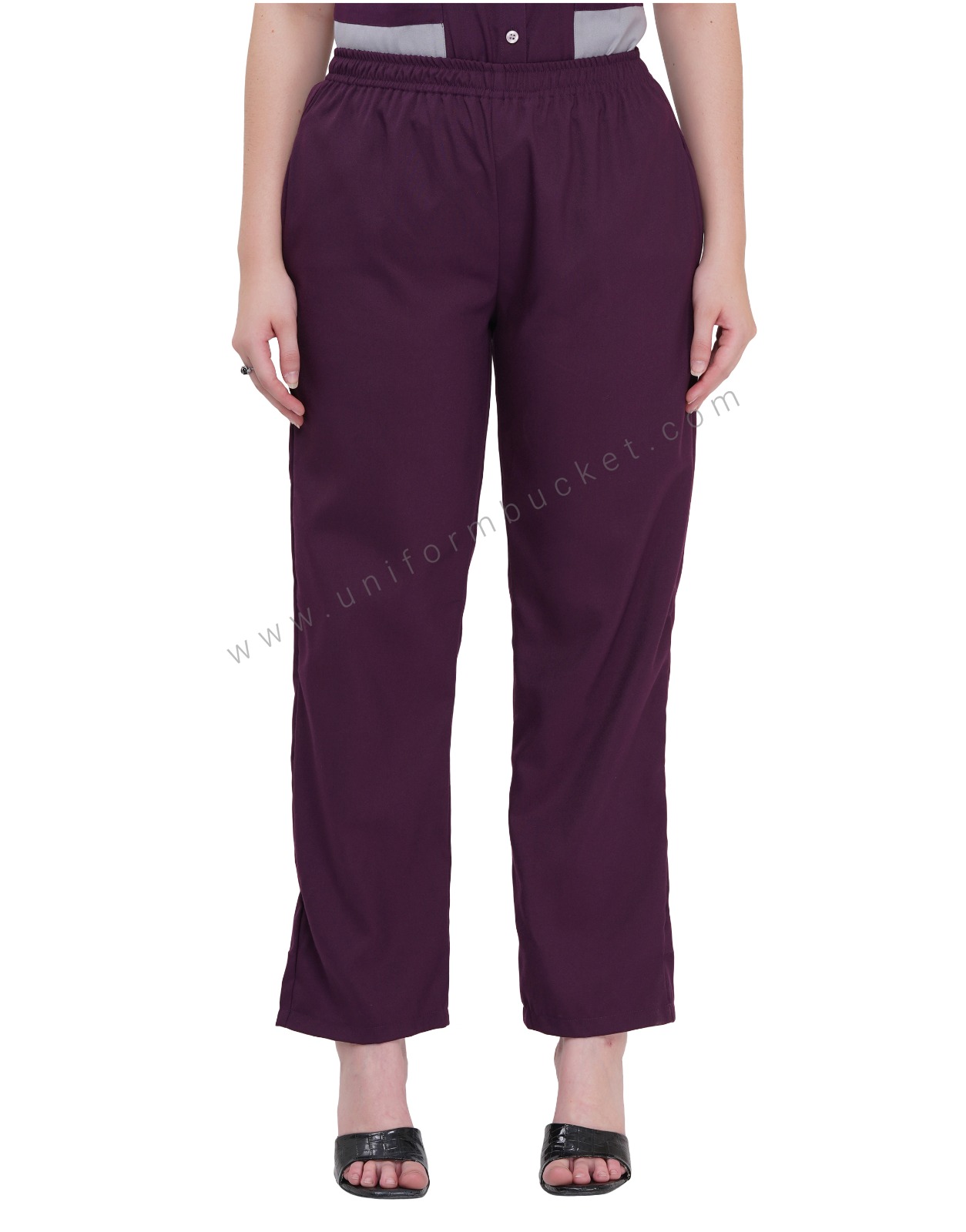 DARK MAGENTA FULL ELASTIC  FEMALE LOOSE PAJAMA view 1